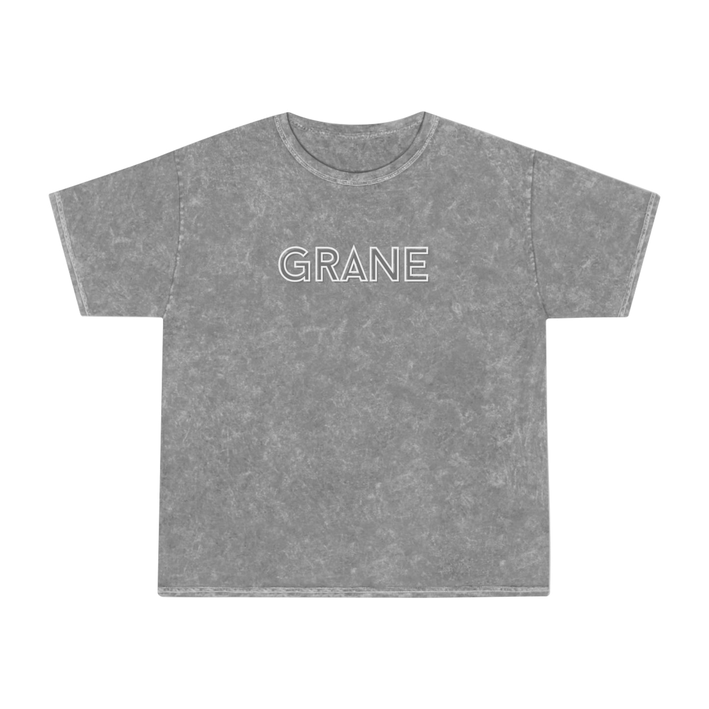 Grane Brand Mineral Wash T-Shirt White Black Back