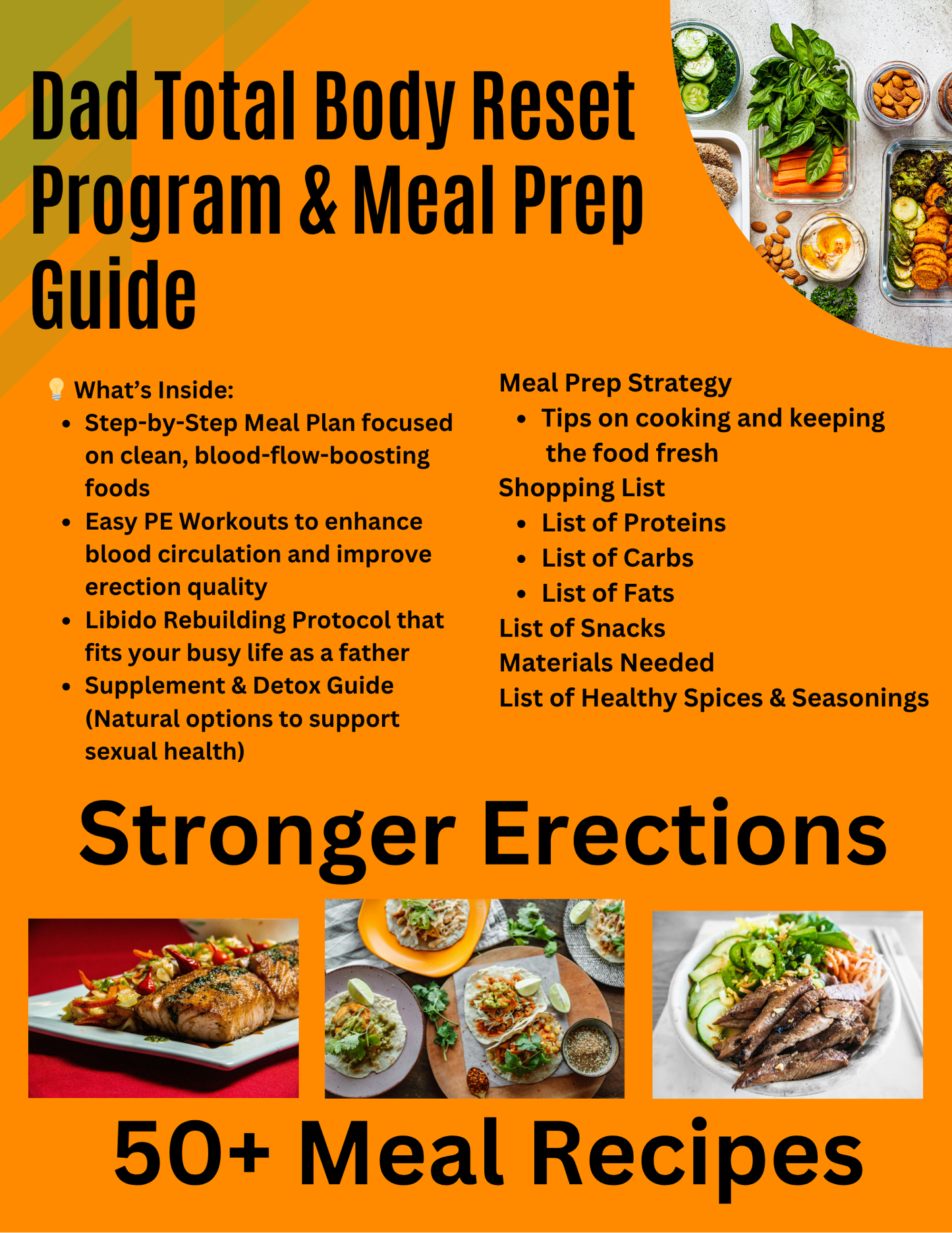 Dad Total Body Reset Program & Meal Prep Guide with Over 50+ High Protein Recipes